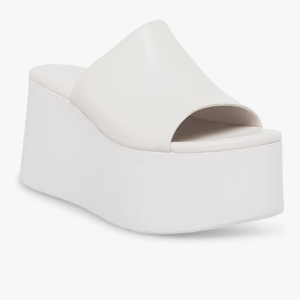SCHUTZ White Platform Slide Mule
